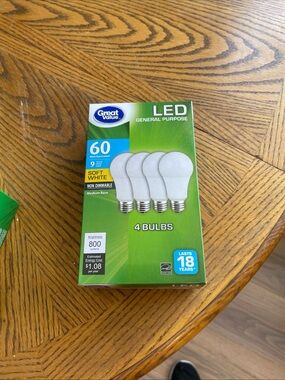 LED General Purpose 60W Equivalent Bulbs - Soft White (4 Pack)